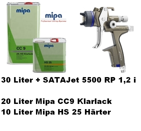 Mipa CC9 Klarlack Paket mit SATAJet 5500 RP Lackierpistole